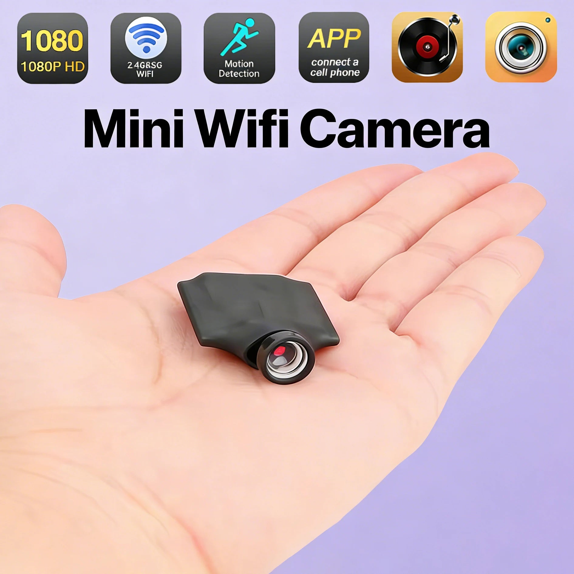 1080P WiFi mini kamera s detekciou pohybu a diaľkovým sledovaním