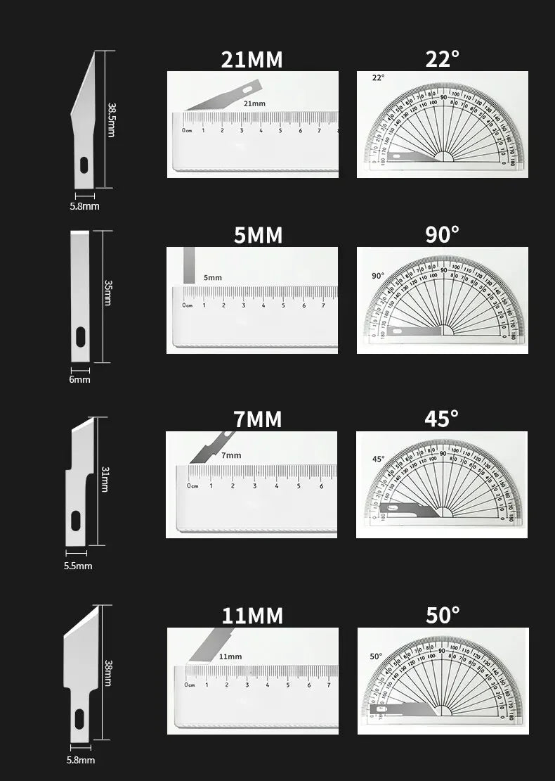 13Pcs Metal Carving Knife Pen Style Art Seal Cutting Manual Combination Paper Cuttings Non-Slip Gadget DIY Precision Repair Tool