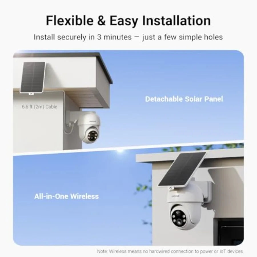 Solar-Powered Wireless Outdoor Security Camera System with 2K Color Night Vision