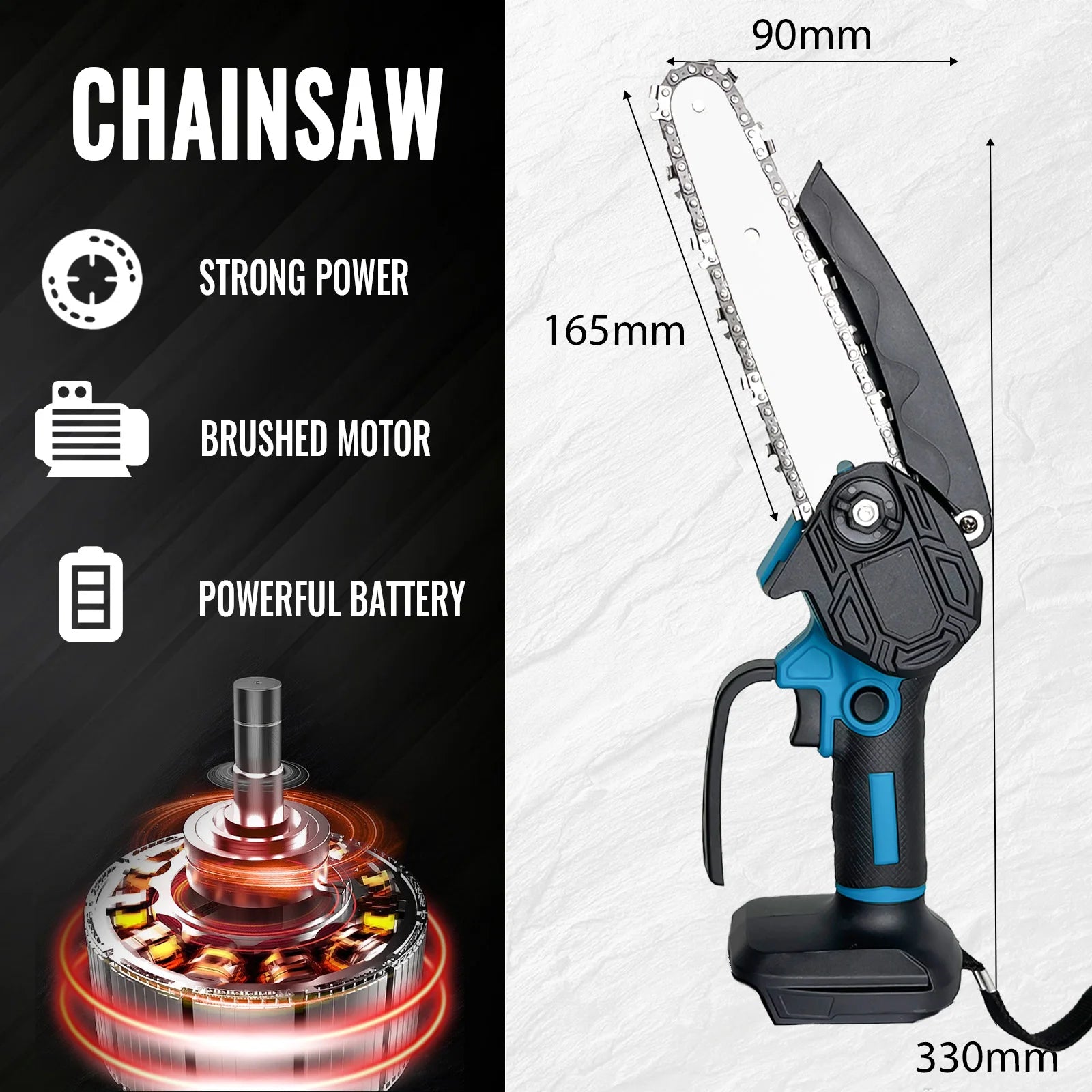 Cordless Chainsaw for Makita 18V – 6 Inch Mini Portable Chainsaw