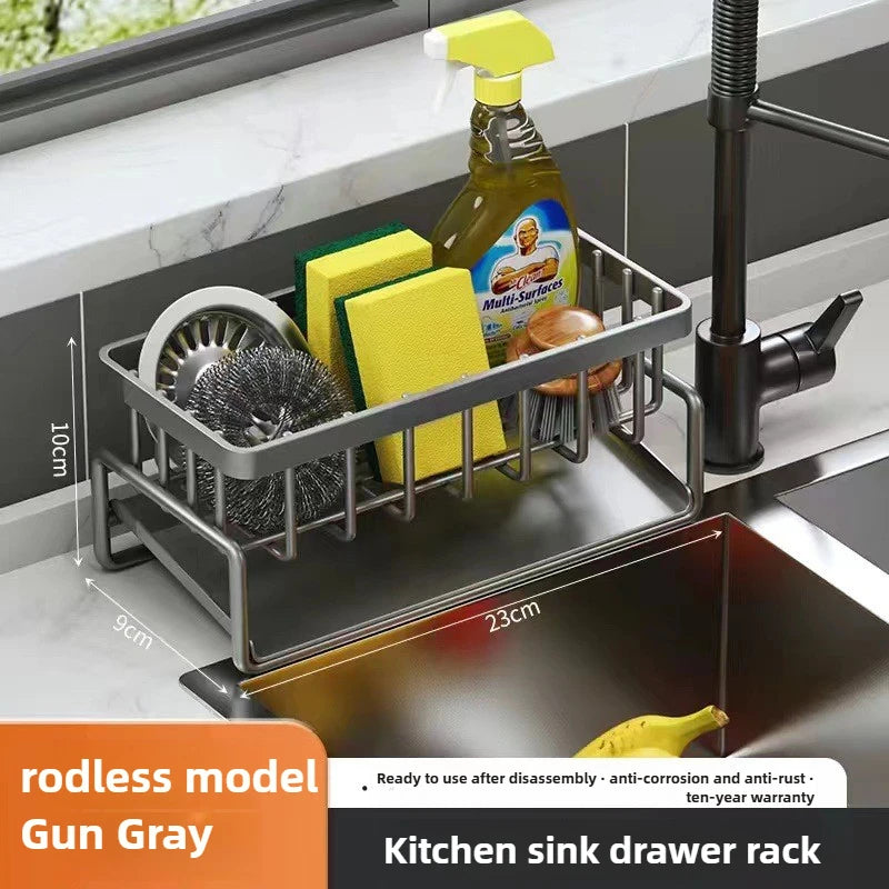 Kitchen Sink Sponge Rack, With or Without Rail