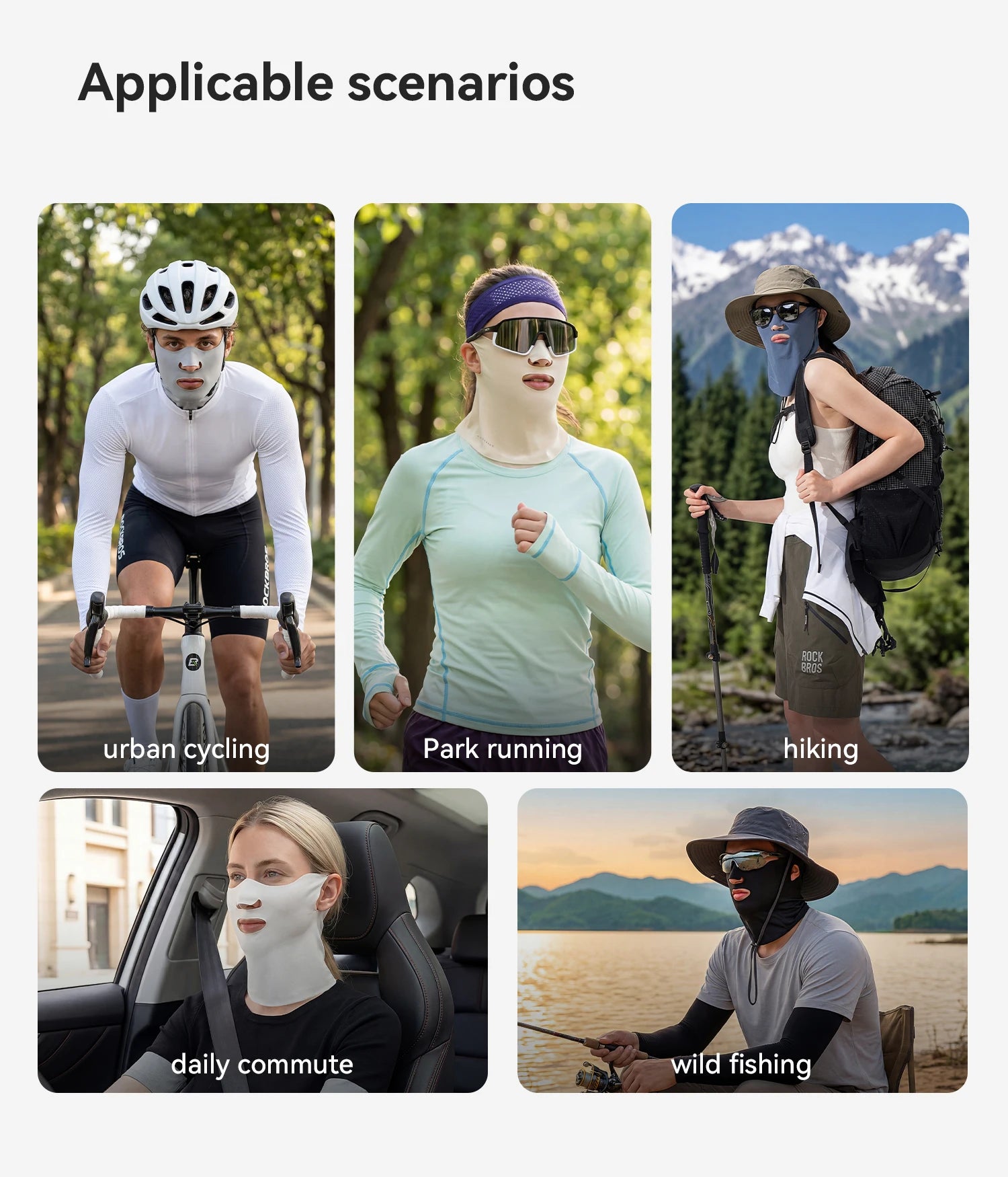 Sciarpa per il viso in seta ghiaccio traspirante con protezione UV Maschera per ciclismo