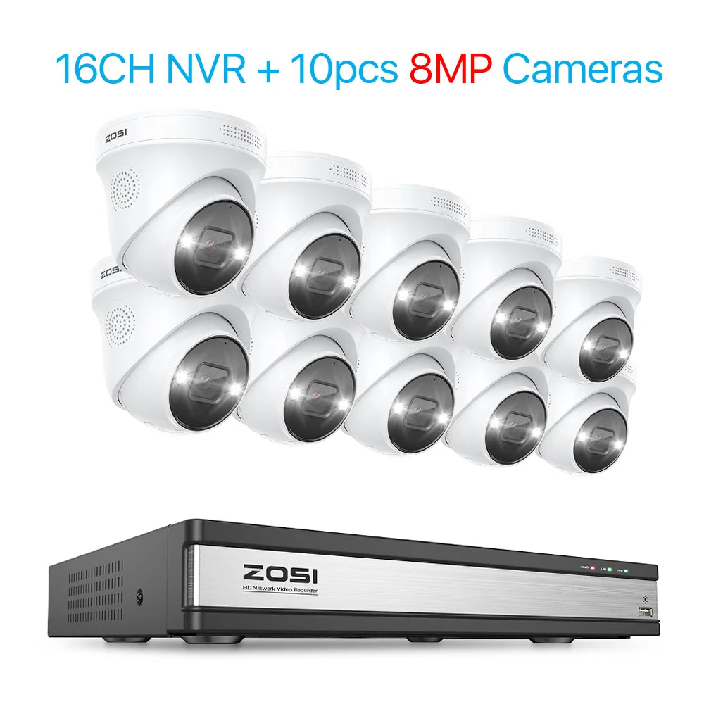 ZOSI 4K PoE Security Camera System with AI Detection