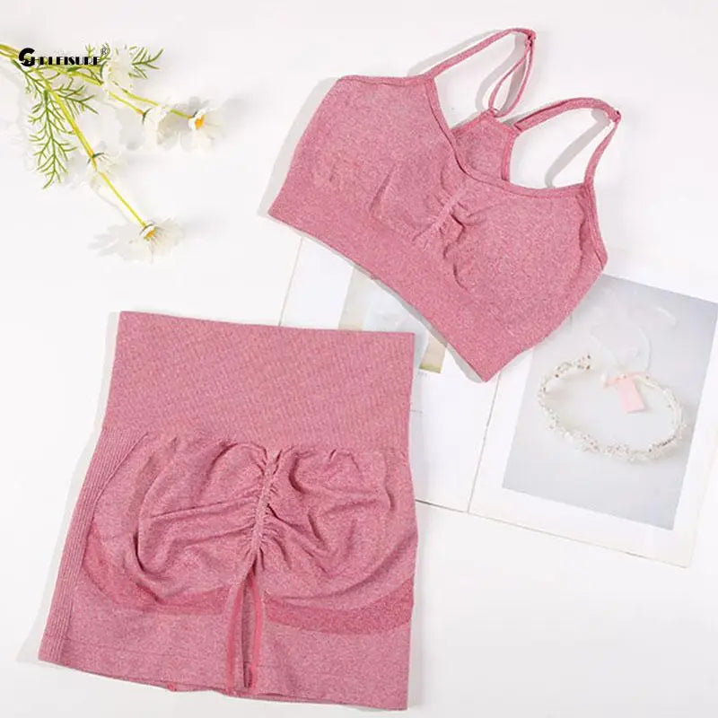 Nahtloses Yoga-BHF-BH und Shorts – Getrennt oder Set-Optionen