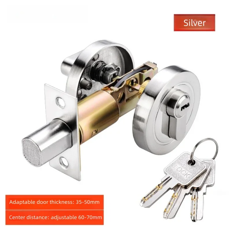 Concealed Door Lock for Wooden Doors, Stainless Steel, Three Keys