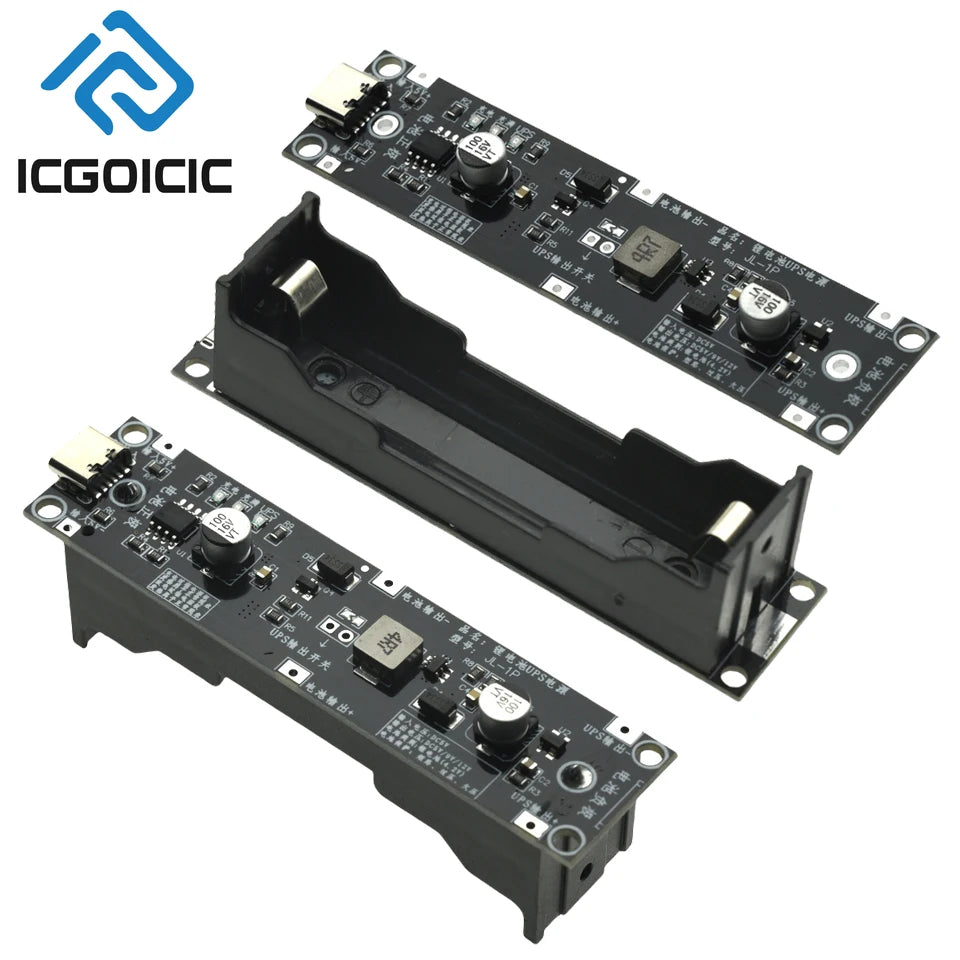 USB-C 18650 Boost UPS Module, Selectable 5 V, 9 V or 12 V