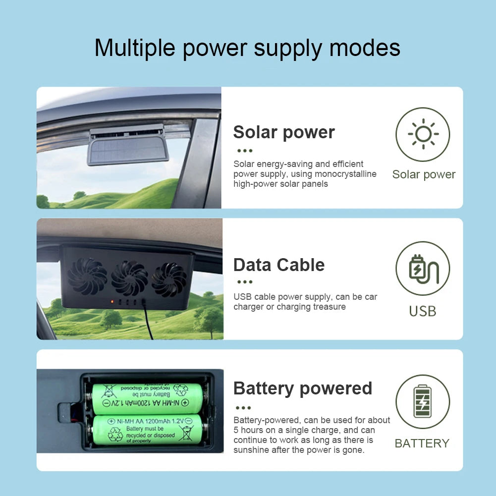 Solar Powered Car Exhaust Fan for Fresh Air and Cooling