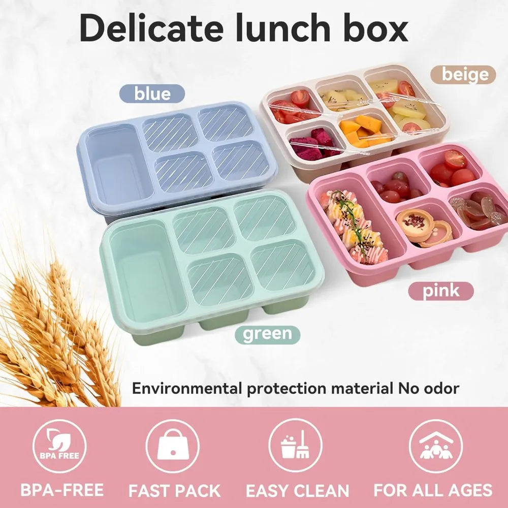 Five-Compartment Lunch Box, Green