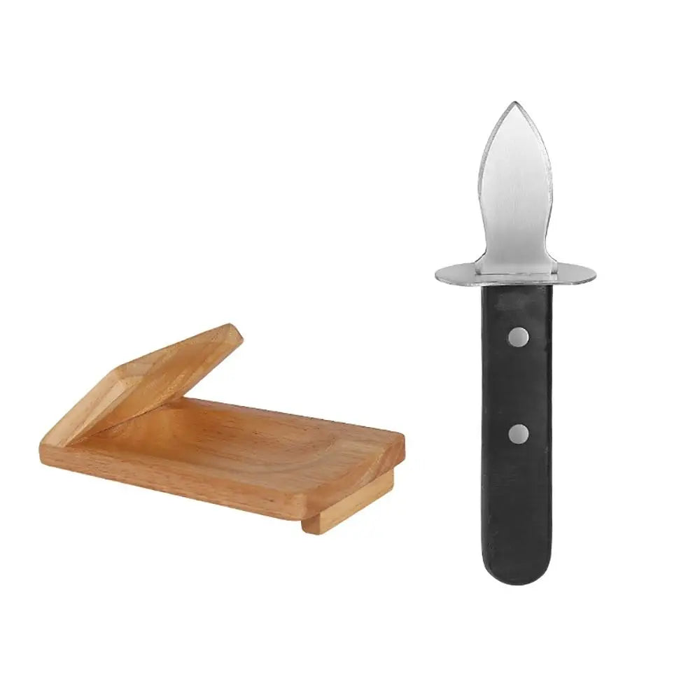 Houten oesterhouder en sharng- tool opties