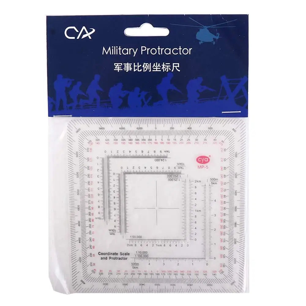 Acrylic Map Protractor and Coordinate Ruler