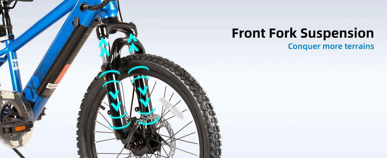 Kids Electric Bike 250W 15MPH 20" E-Bike for Ages 7+