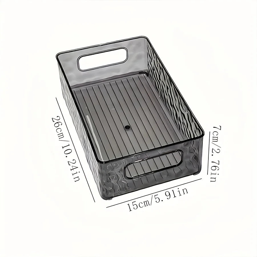 Stackable Clear Storage Bin with Carry Handles
