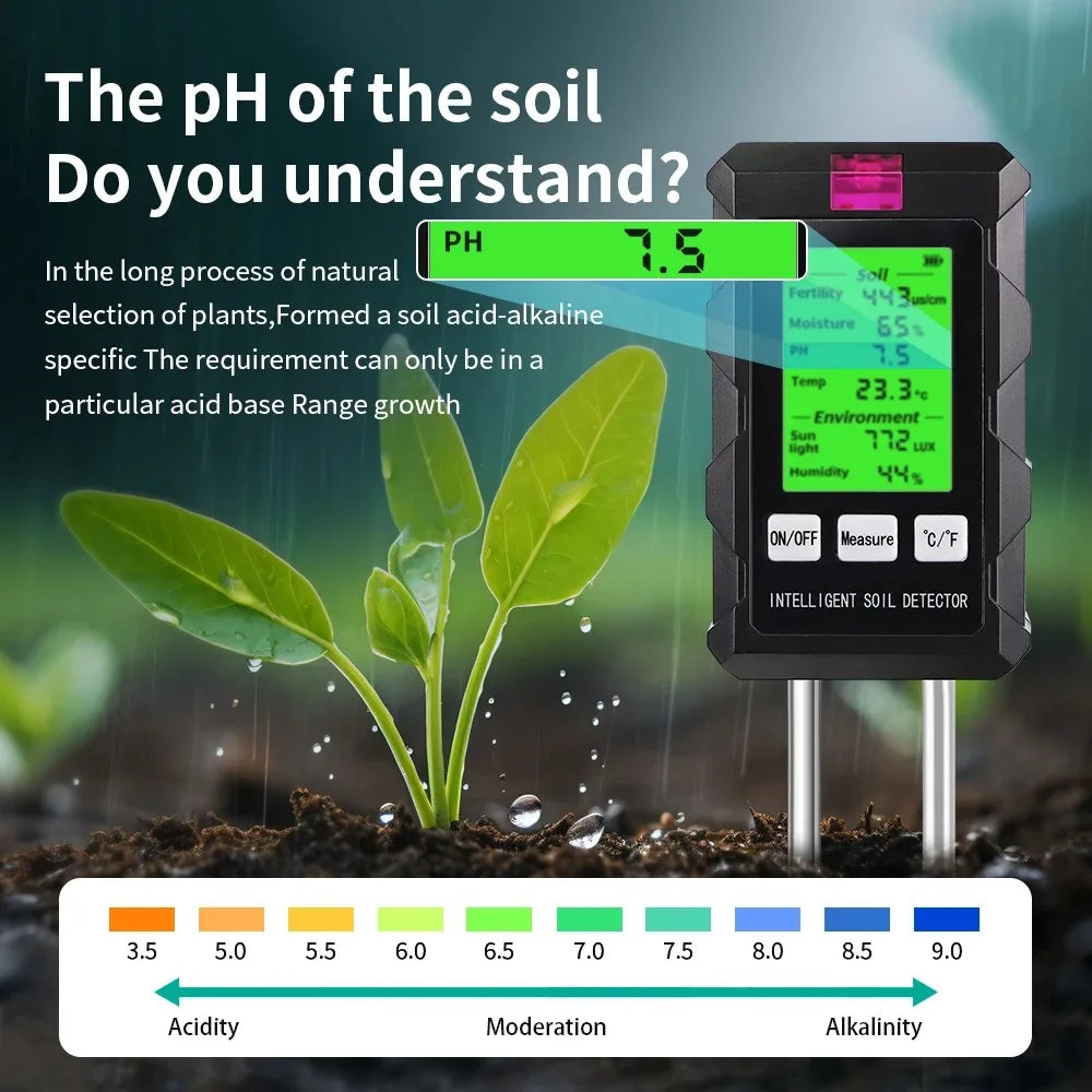 Six-in-One Digital Soil and Environment Meter