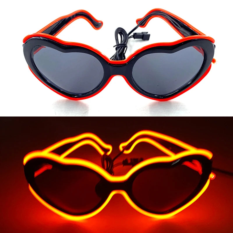 1PC Light Up LED Glasses Glow Sunglasses EL Wire Neon Glasses Glow in The Dark Party Supplies Neon Party Favors for Kids Adults