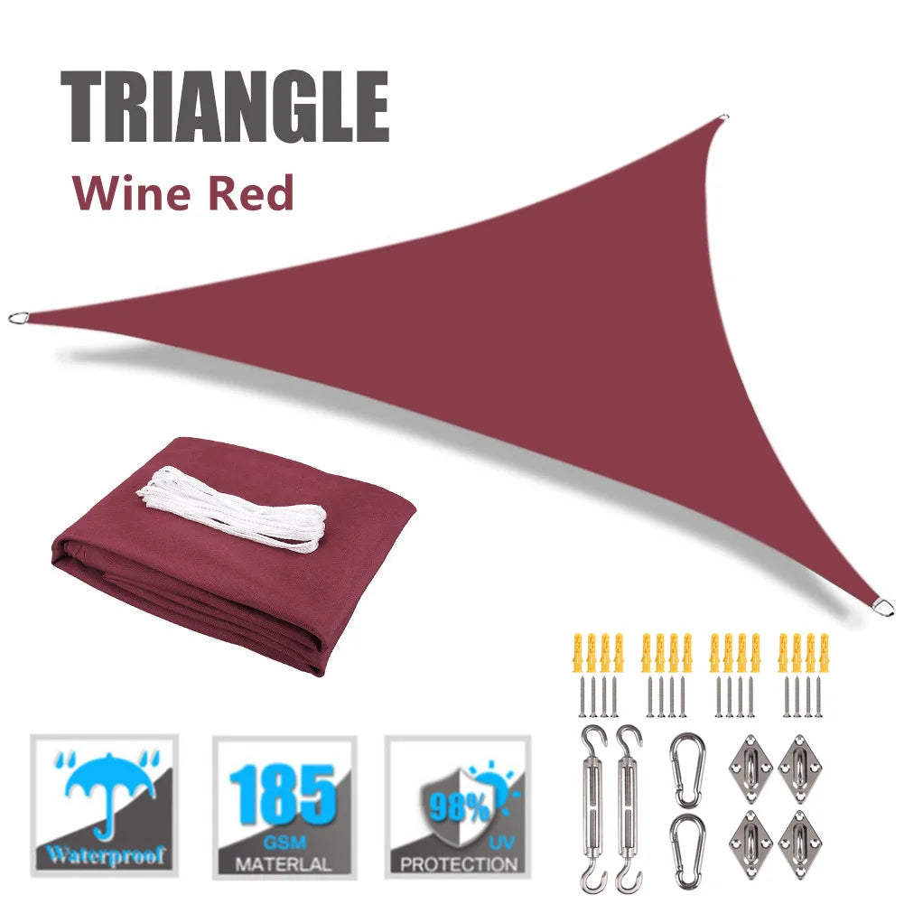 Waterproof Triangle Sun Shade Sail Canopy 98%UV Block Sun Shelters For Outdoor Facility&Activities Backyard Awning Camping Tents