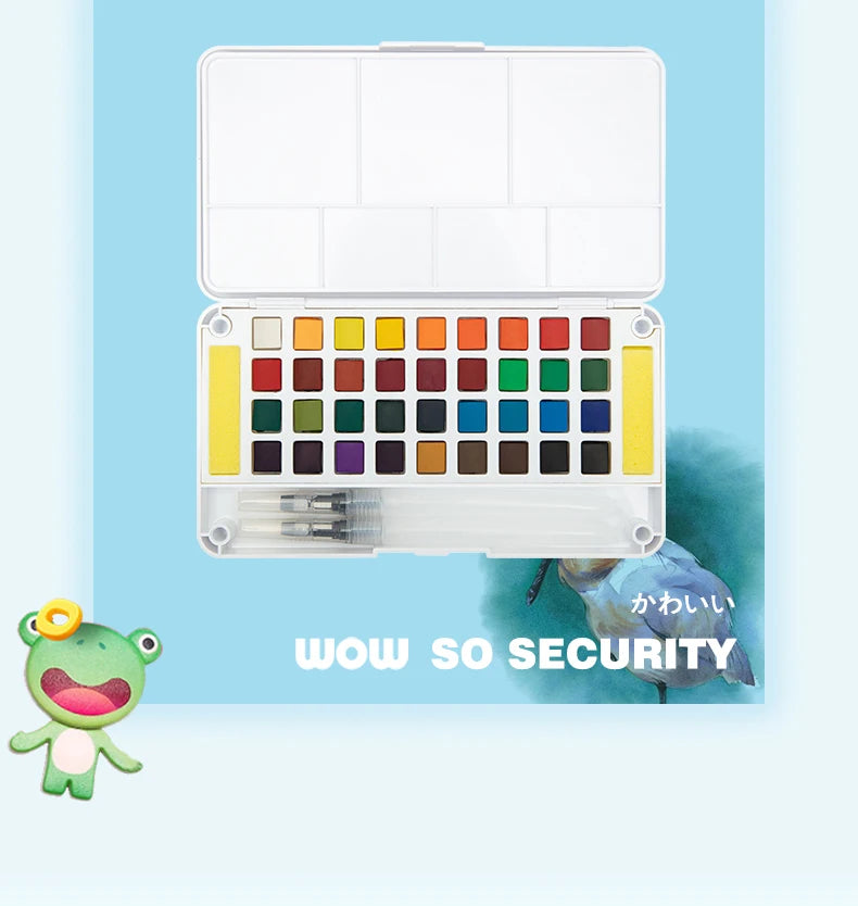 Akvarell festékkészlet vízfestékecsetekkel