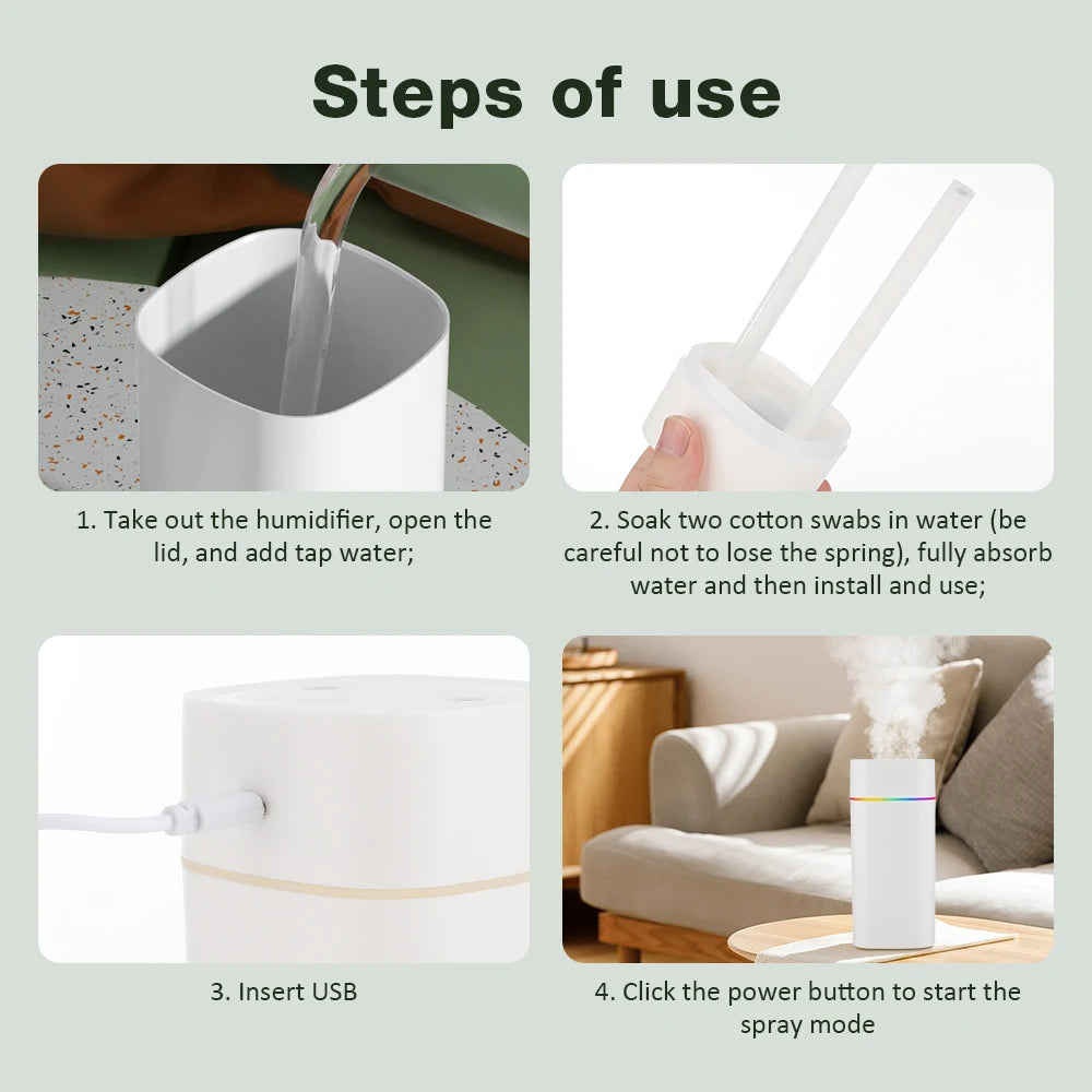 600 ml USB-Luftbefeuchter mit Dual-Nebel