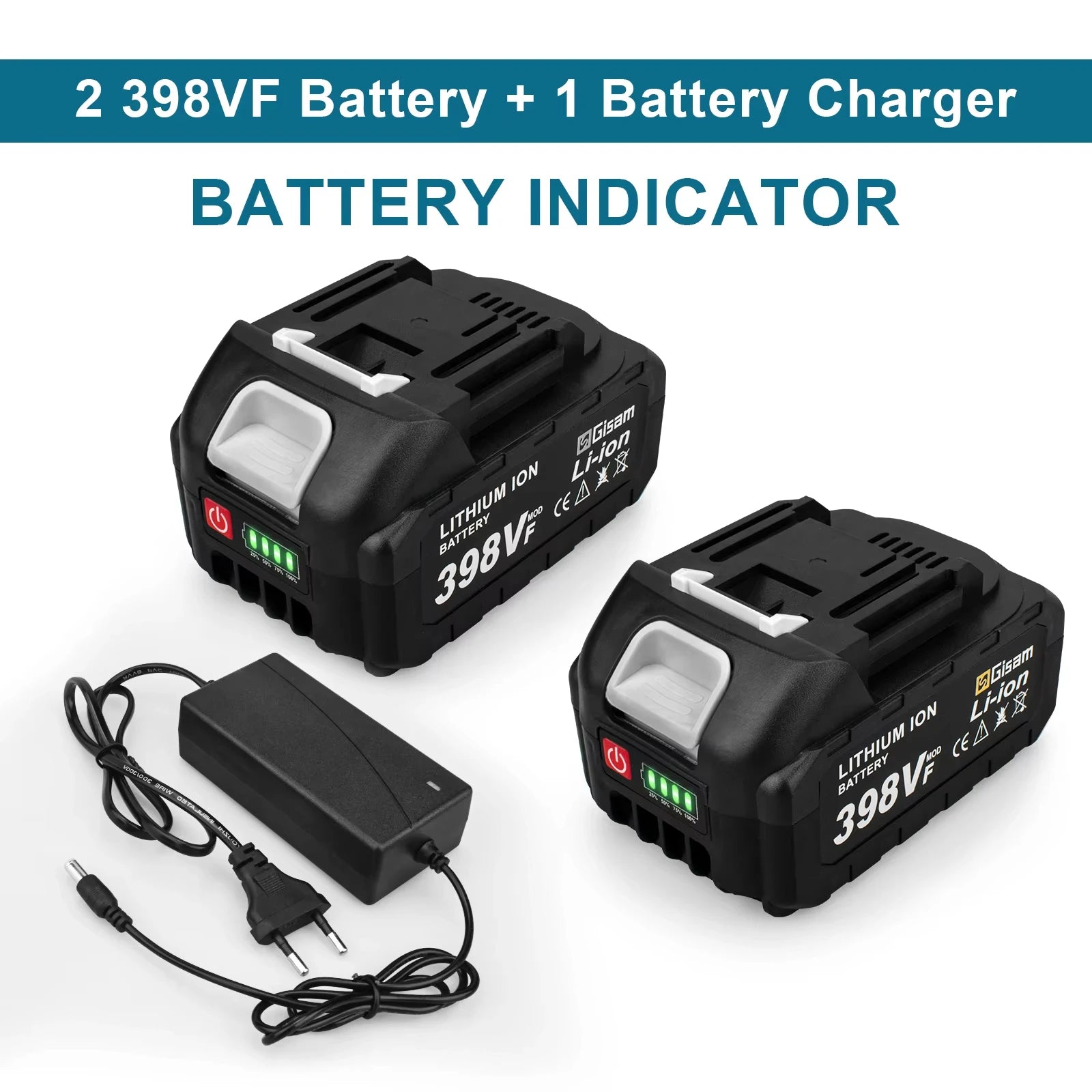 Gisam Rechargeable Battery 22500mAh 15000mAh Lithium Ion Battery 198VF 398VF 928VF Li-ion Battery For Makita 18v battery Pin