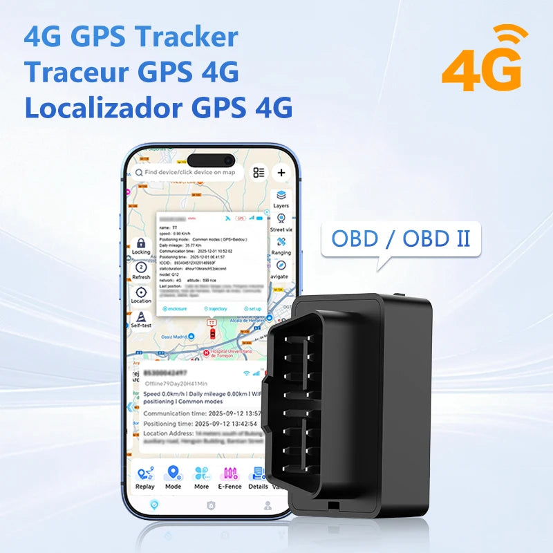 4G mini OBD II GPS auto tracker zabudovaná batéria 16PIN rozhranie zariadenie pre auto vozidlo s online sledovaním APP