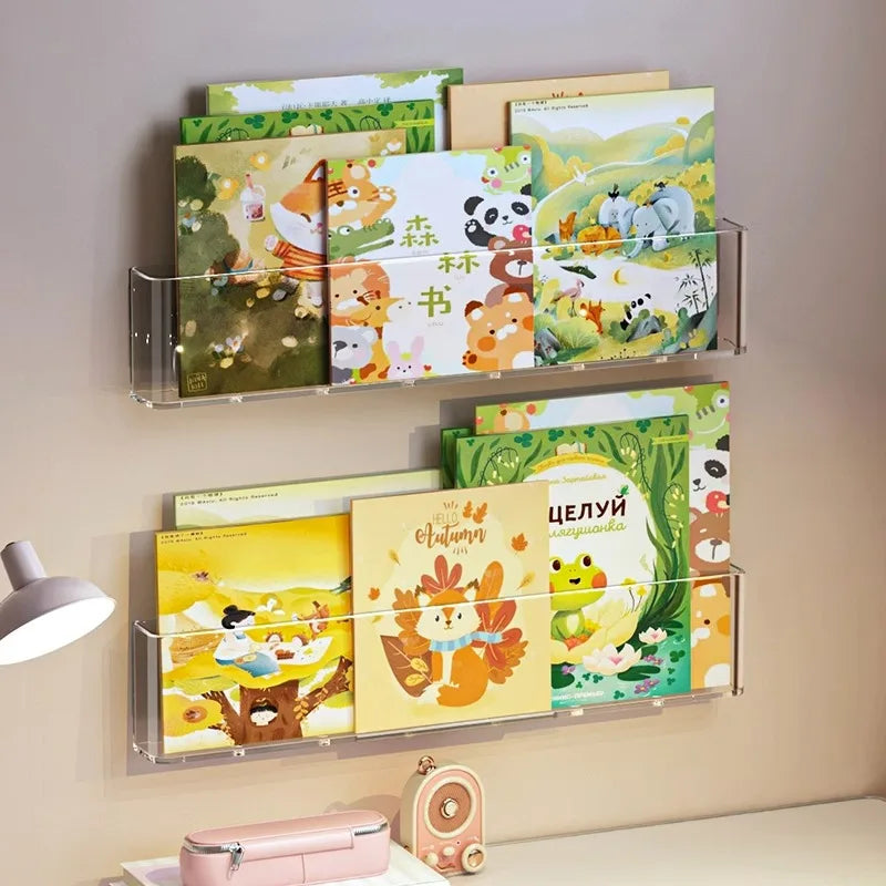 Organizer und Präsentationsregal für Bilderbücher, Bücherregal für die Wand hinter der Tür, Aufbewahrung für Lektüre und Zeitschriften, hängendes Bücherregal