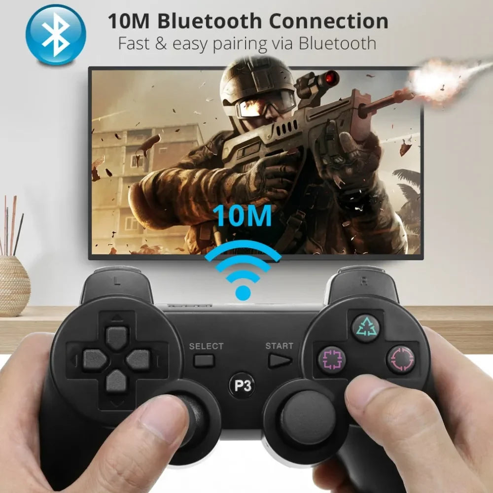 Manette de jeu sans fil pour configurations PS3/PC compatibles
