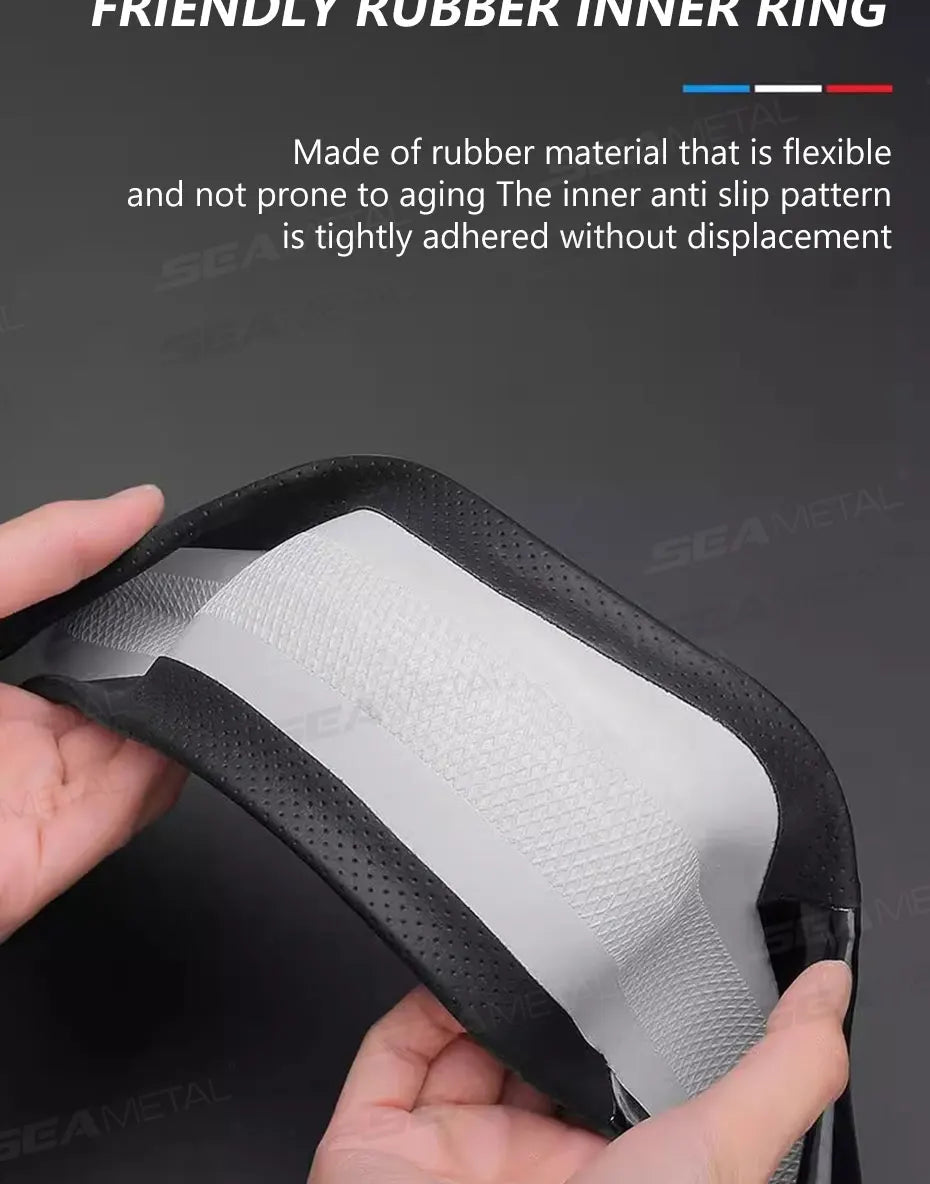 SEAMETAL Heavy-Duty Car Steering Wheel Cover Universal Steer Wheel Protector for 37-39cm Breathable Anti-Slip Protection Cover