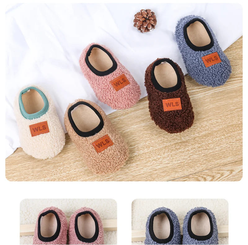 Autumn Winter Baby Slippers with Plush Anti‑Slip Comfort