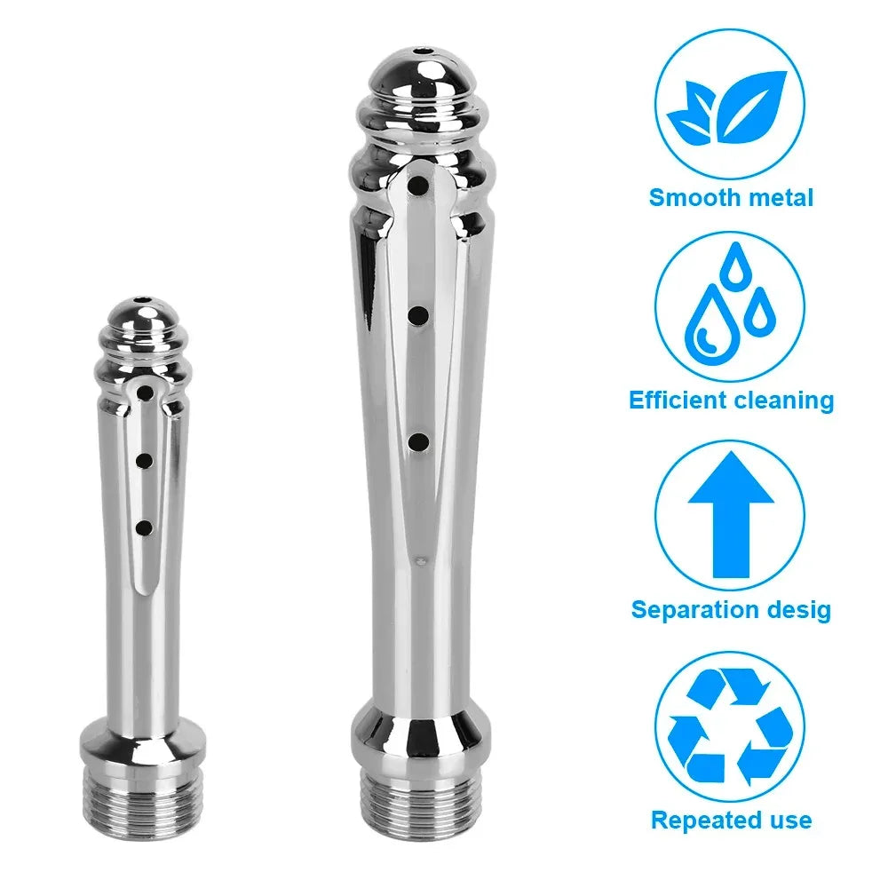 7 Holes Metal Anal Washer Nozzles Butt Plug for Women Vaginal Shower Men Anus Cleaner Enema Douche Medical Sex Toys Couple Games