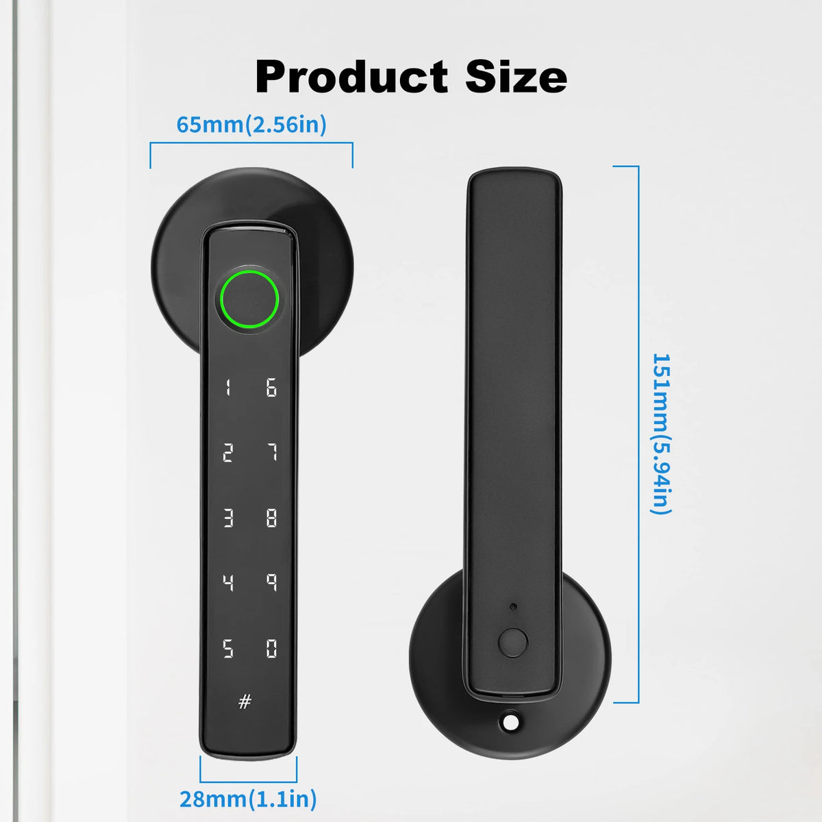 Tuya Bluetooth Fingerprint Door Handle Lock