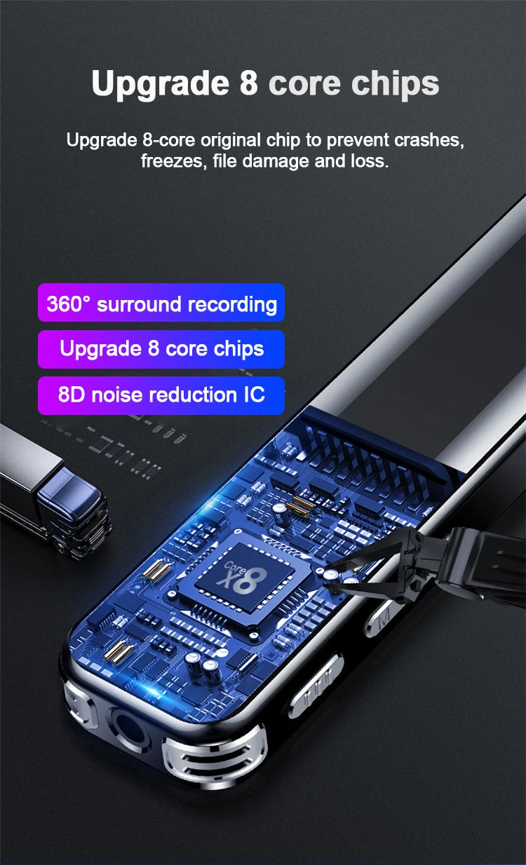 Voice Activated Recorder Professional color screen Digital Audio Sound Recording Device Dictaphone STTWUNAKE