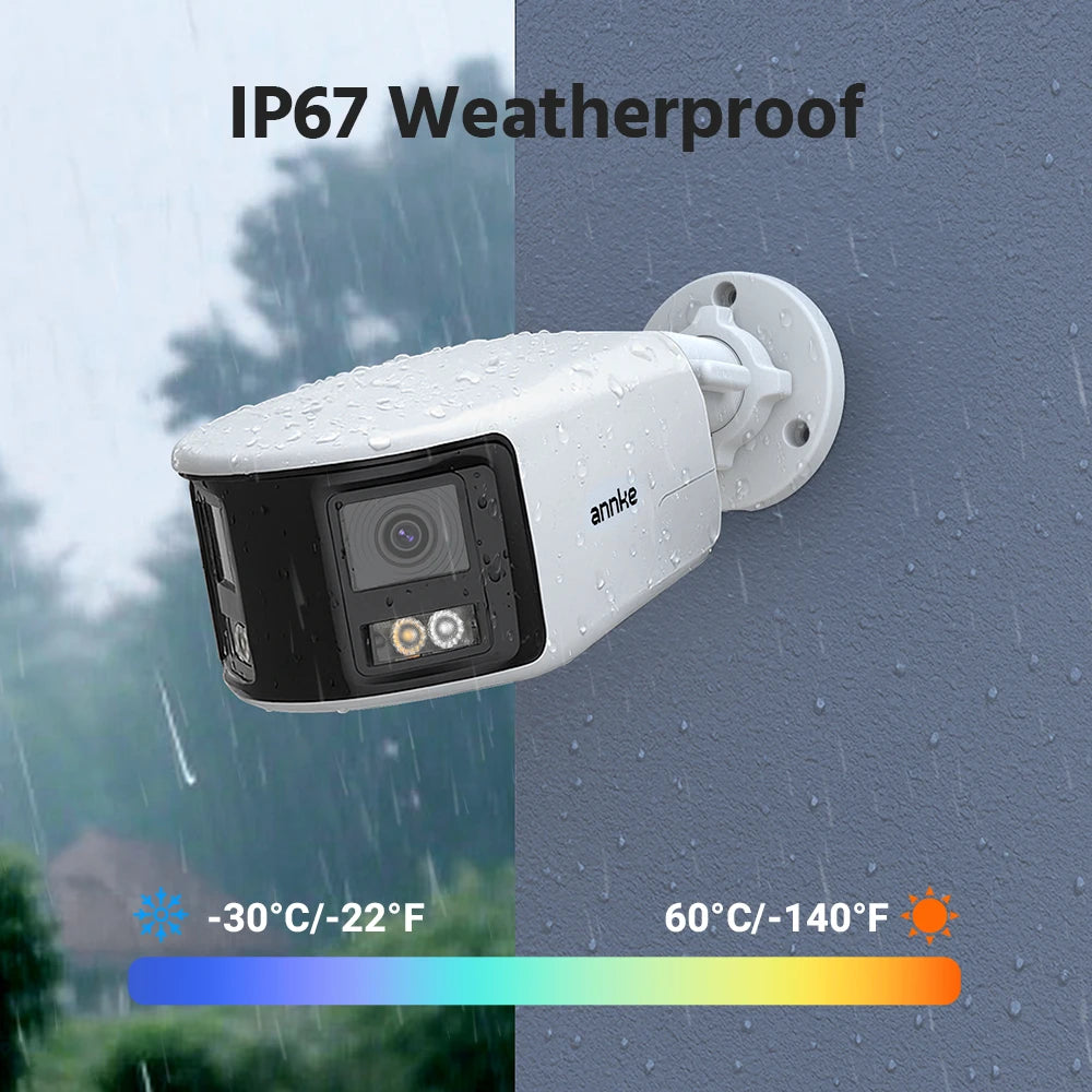 ANNKE 8MP Dual-Lens 180° Outdoor Security Camera with Audio