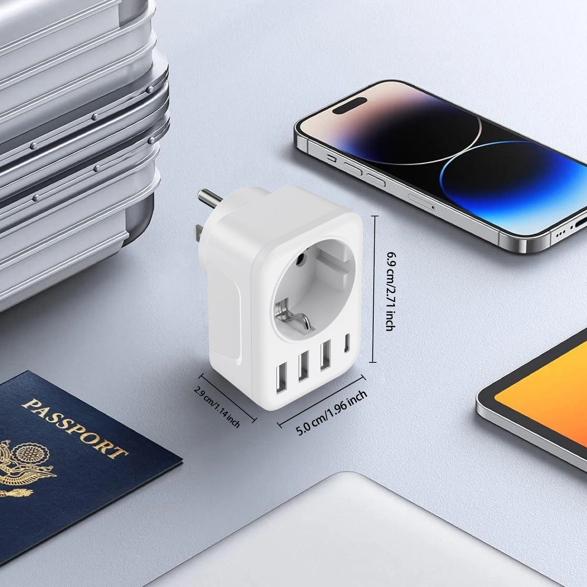 US Travel Plug Adapter with USB Charging