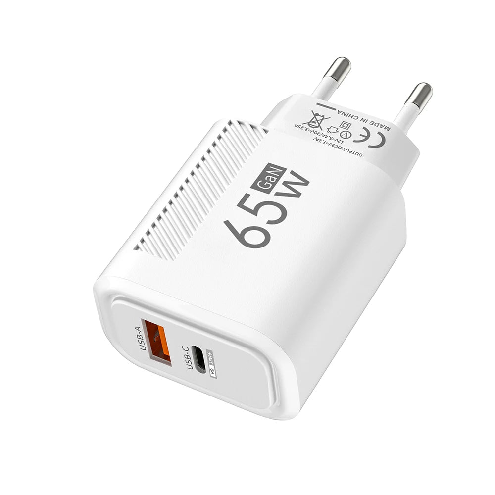 Dual-Port GaN Wall Charger - Plug and Kit Options