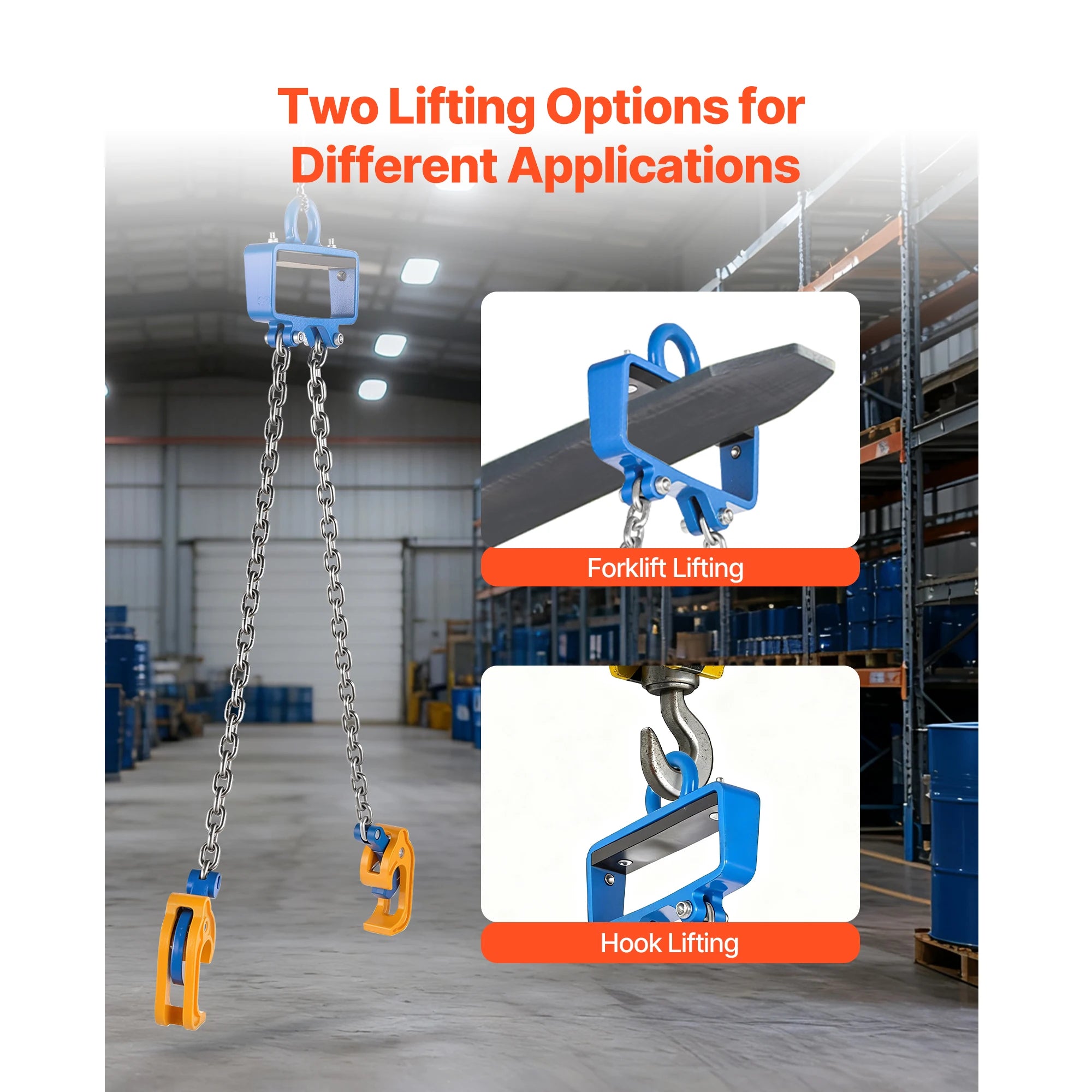 2200 lb Drum Lifting Chain Sling G80 with Security Hook