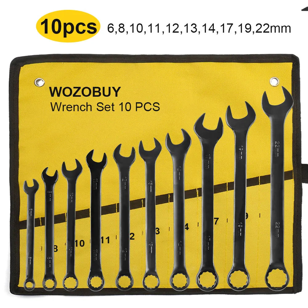 Metric Combination Wrench Set with Bag