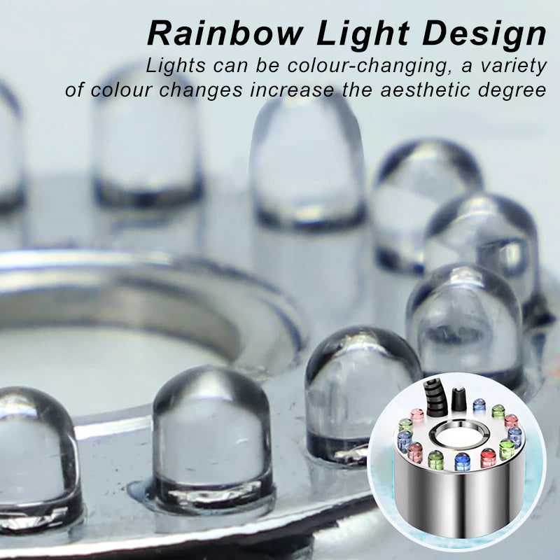 12 LED Ultrasone Mistmaker Fogger voor Vijver, Fontein & Feestdecoratie