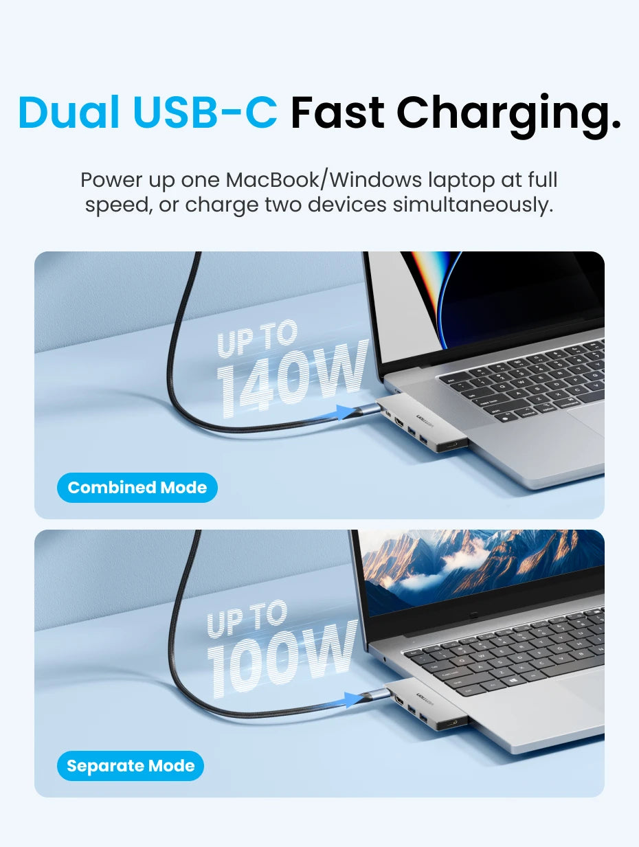 USB-C-Laptop-Hub - 6-in-2 oder 7-in-2