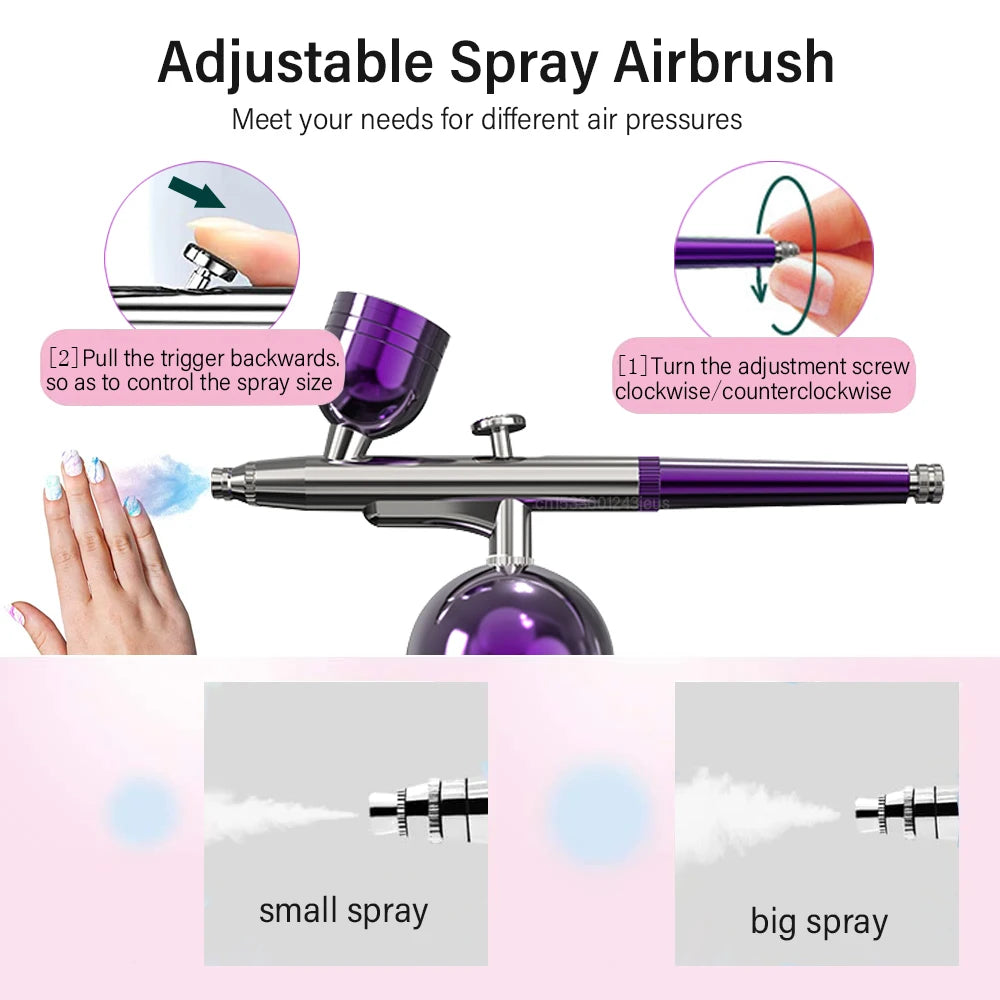 Airbrush with Compressor Airbrush Spray Gun for Painting Modeling Crafts Nail Art Wireless Portable Air Brush Painting Spray Gun