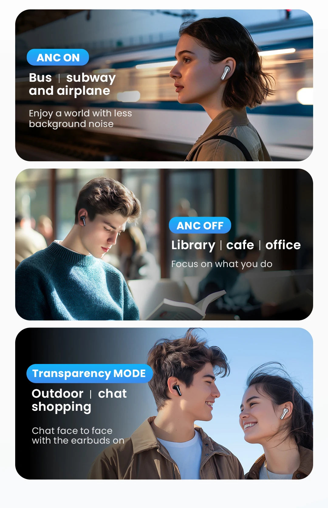 HAYLOU Mori Pro Bluetooth 5.4 Earbuds with ANC