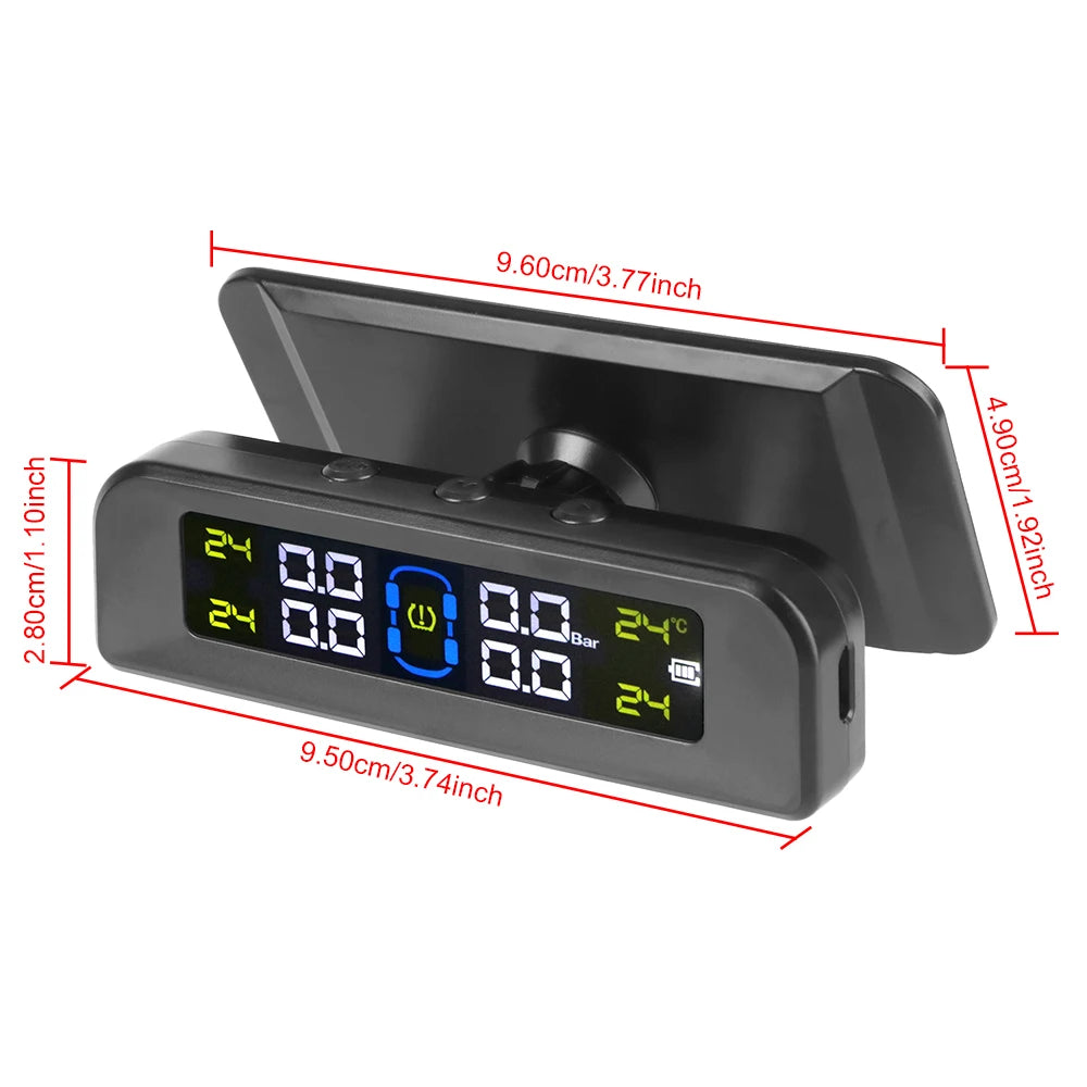 Solar TPMS Tire Pressure Monitoring System with External Sensors