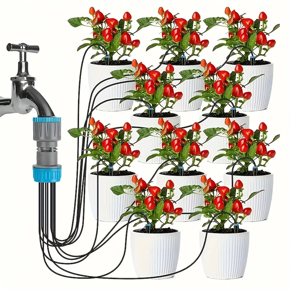 Drip Irrigation Kit with 10 Drip Heads and 3/4 Inch Adapter