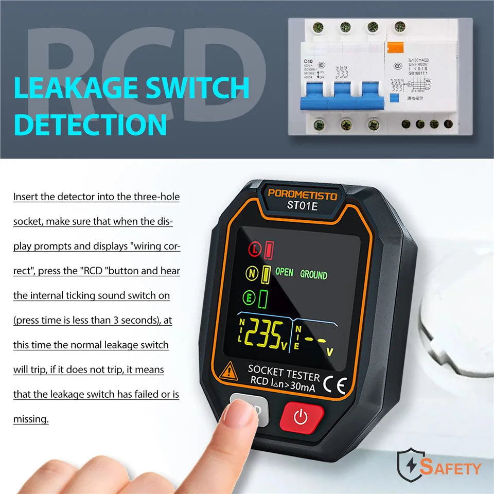 ST01 Digital Socket Tester - Plug Options