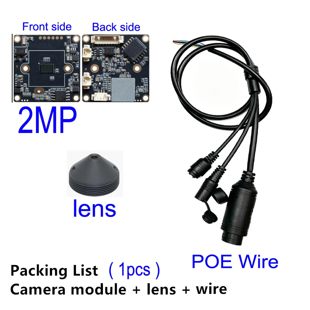 2MP Mini IP Camera Board 1080P 50fps Black Light Illumination