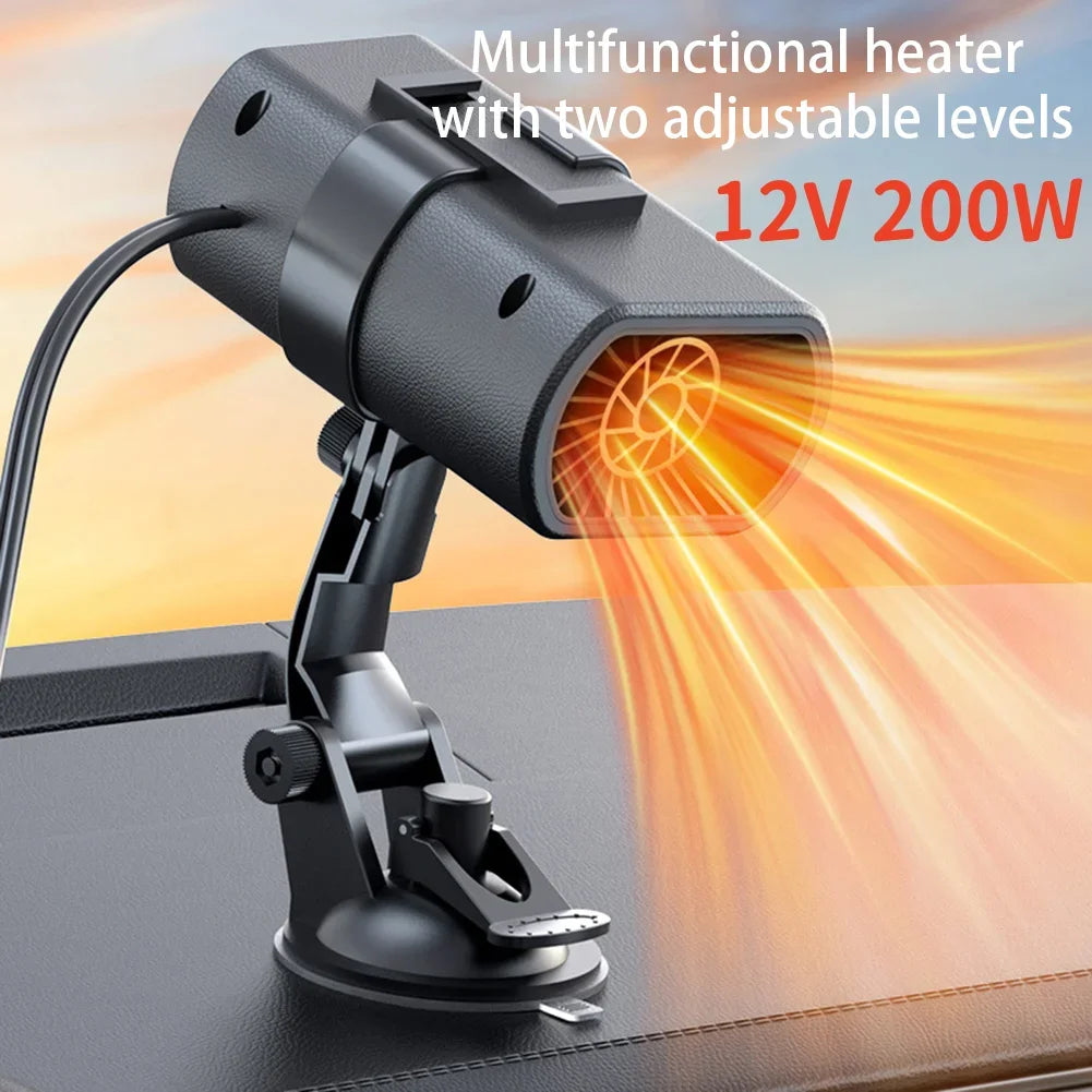 12V 200W Car Heater Demister Strong Suction Type Heating Fan Electric Cooling Windshield Defroster Defogging Demister For Winter