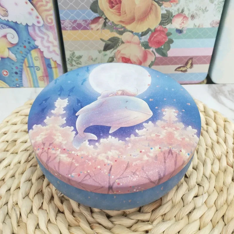 Round Tinplate Storage Tin, 10.7 cm, for Sweets and Tea