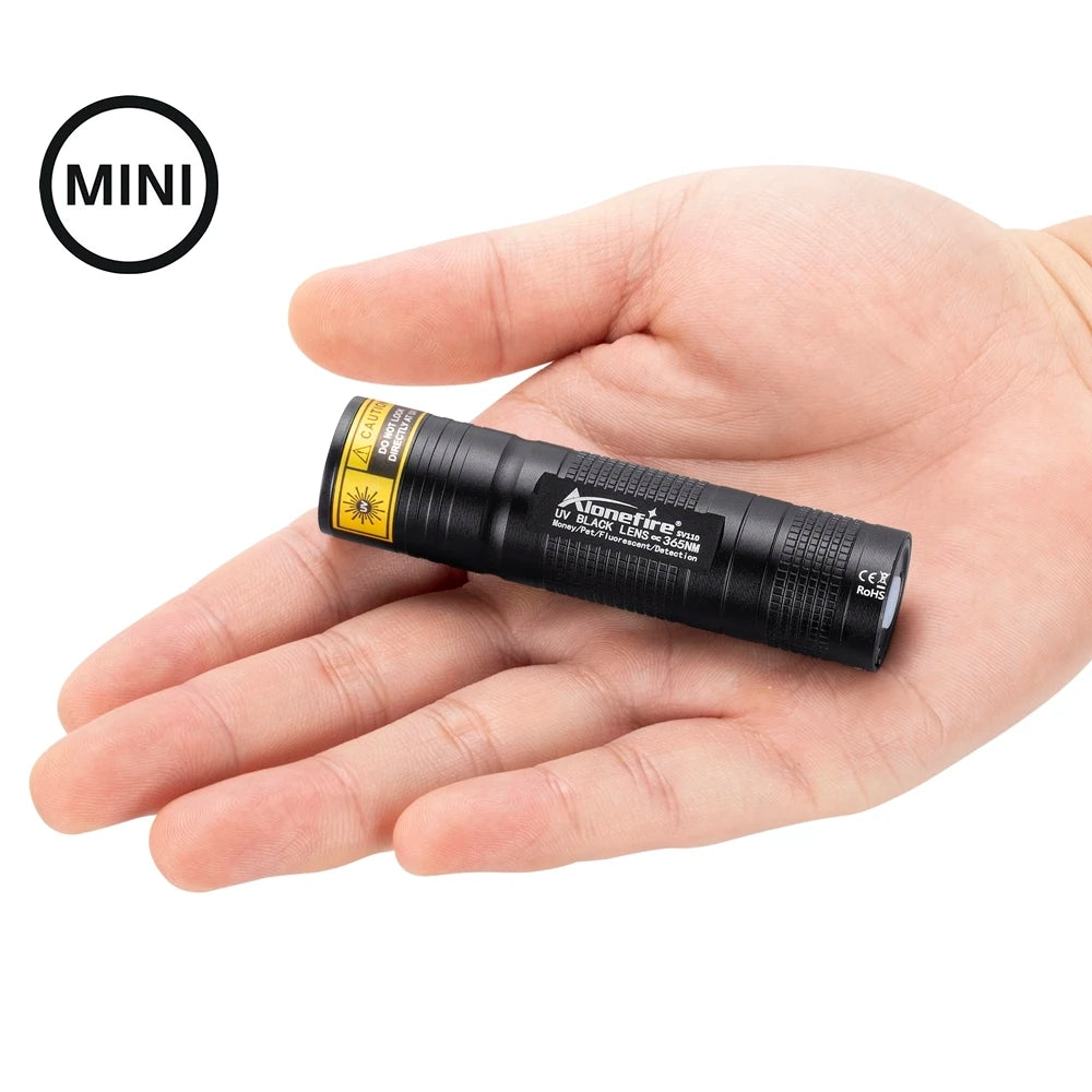 Torcia UV Mini 365nm/395nm, USB ricaricabile, essiccazione UV per colla, torcia, rilevamento ON, peli di gatto/ cane, urina, tinea, monete, lucerne scorpioni