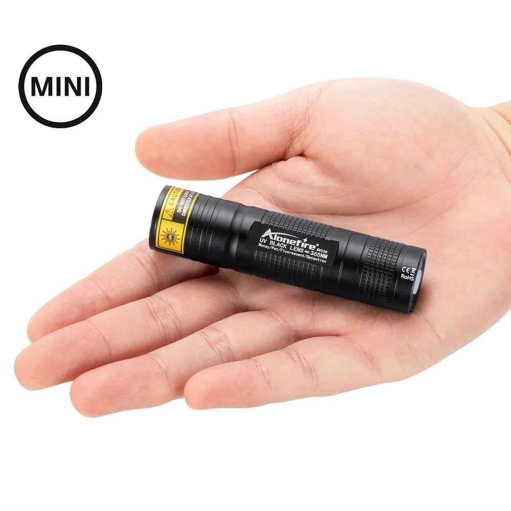 Mini USB-C Rechargeable UV Flashlight — 365 nm or 395 nm
