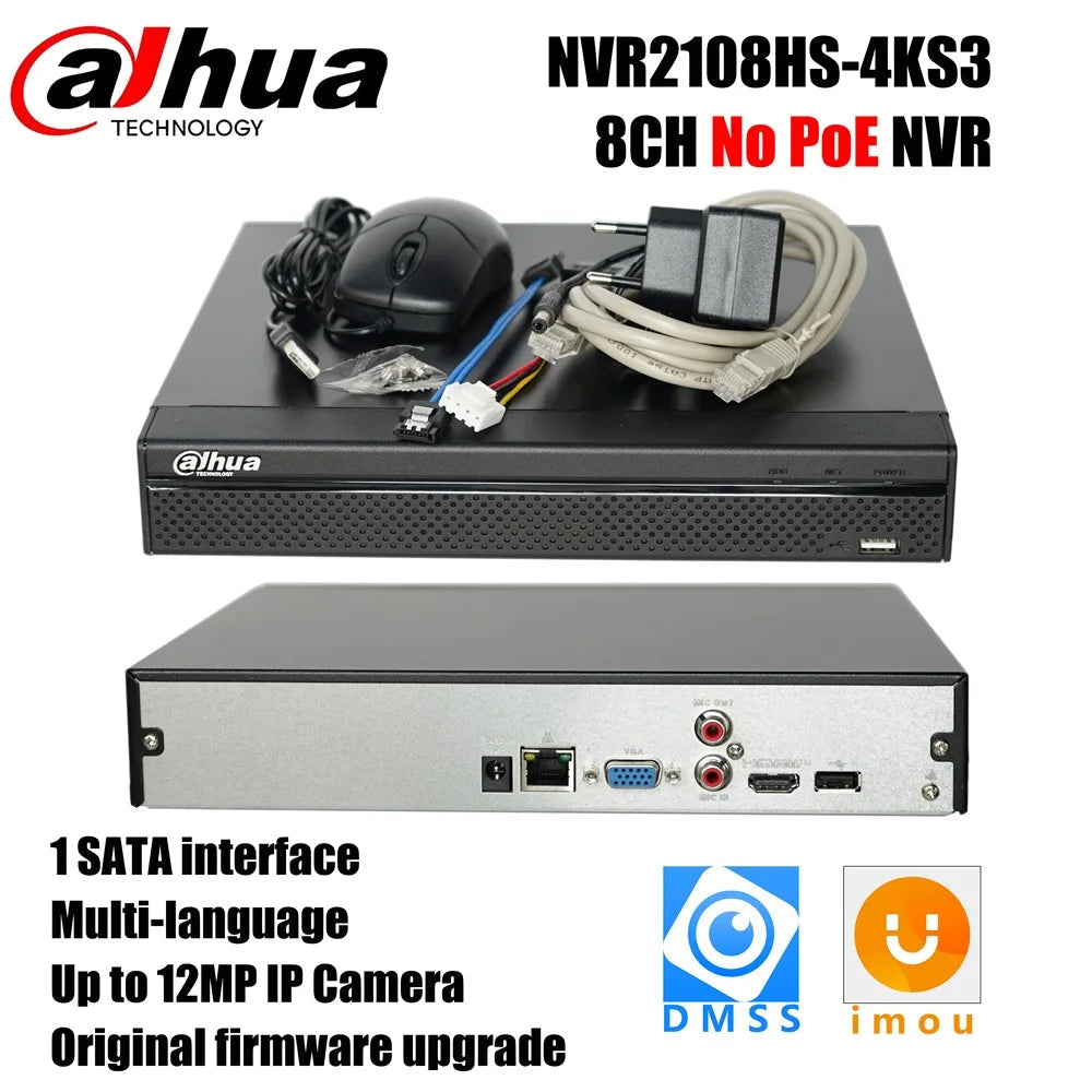 Dahua NVR2108HS-4KS3 NVR 8CH Compact 1U 1HDD Lite Network Video Recorder Support 4K H.265