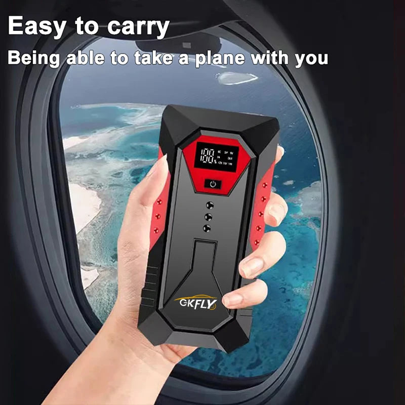 GKFLY Portable Car Jump Starter 18000mAh Power Bank Car Booster Charger 12V Starting Device Petrol Diesel Car Emergency Booster