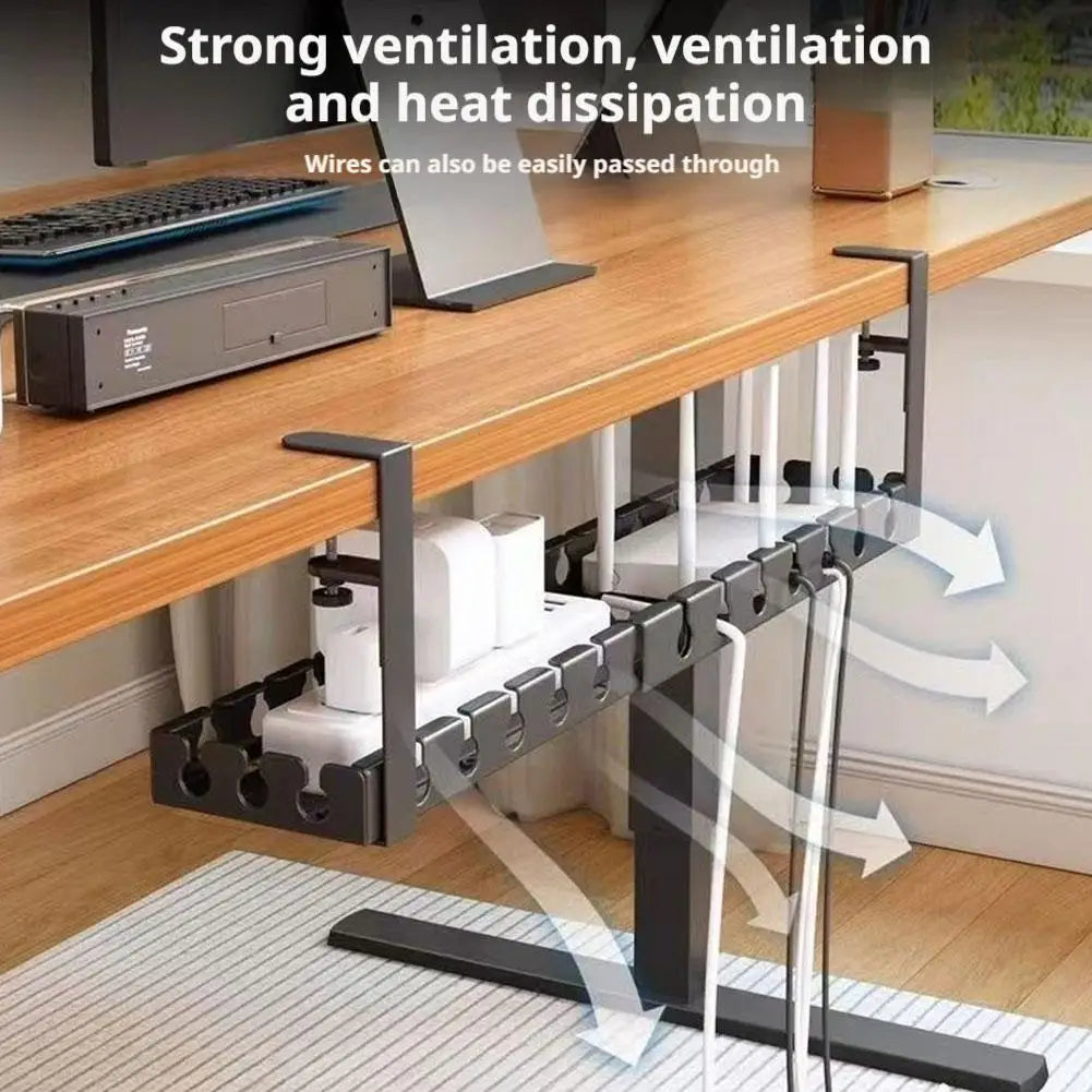 Clamp-On Under-Desk Cable Tray, Fixed or Extendable